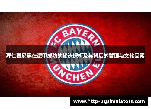 拜仁慕尼黑在德甲成功的秘诀探析及其背后的管理与文化因素